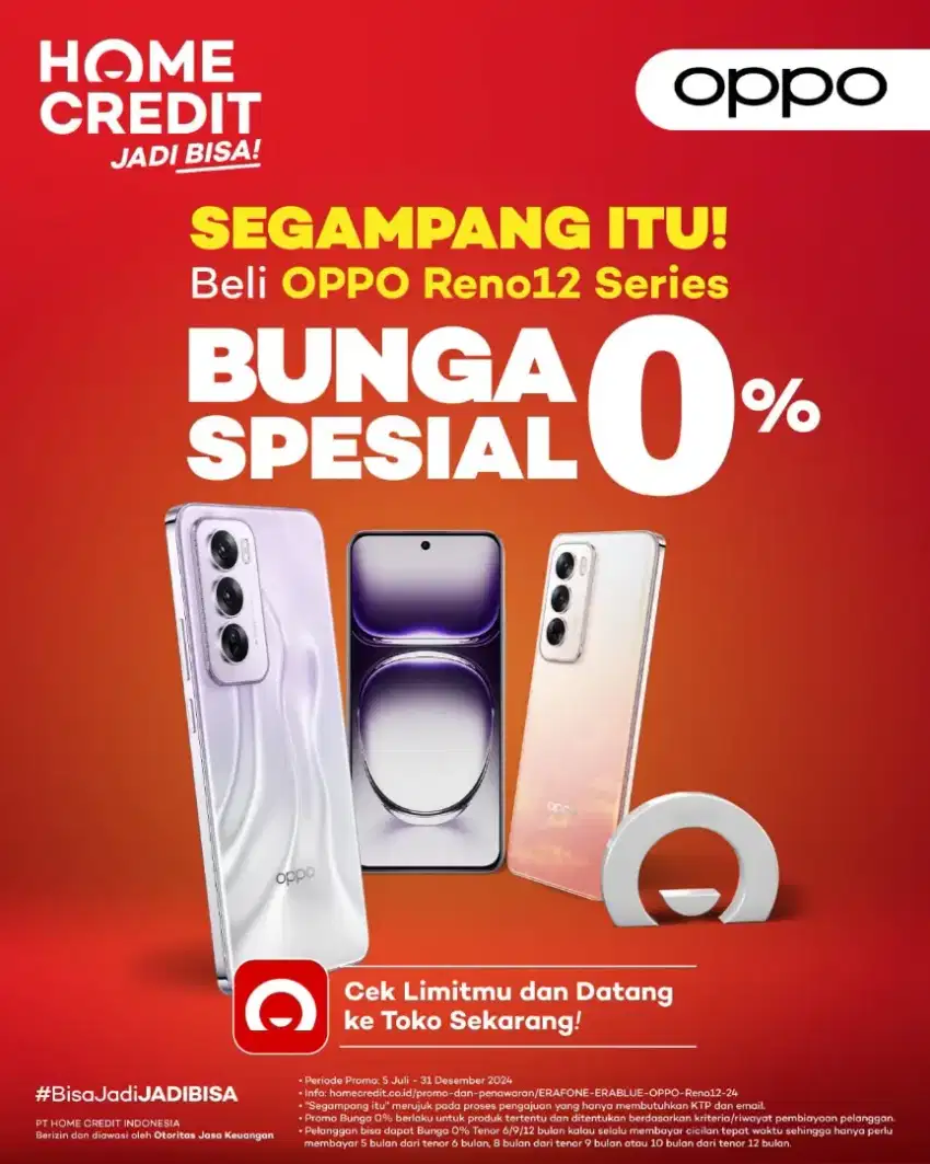 Promo cicilan oppo reno 12 tanpa kartu kredit cukup ktp