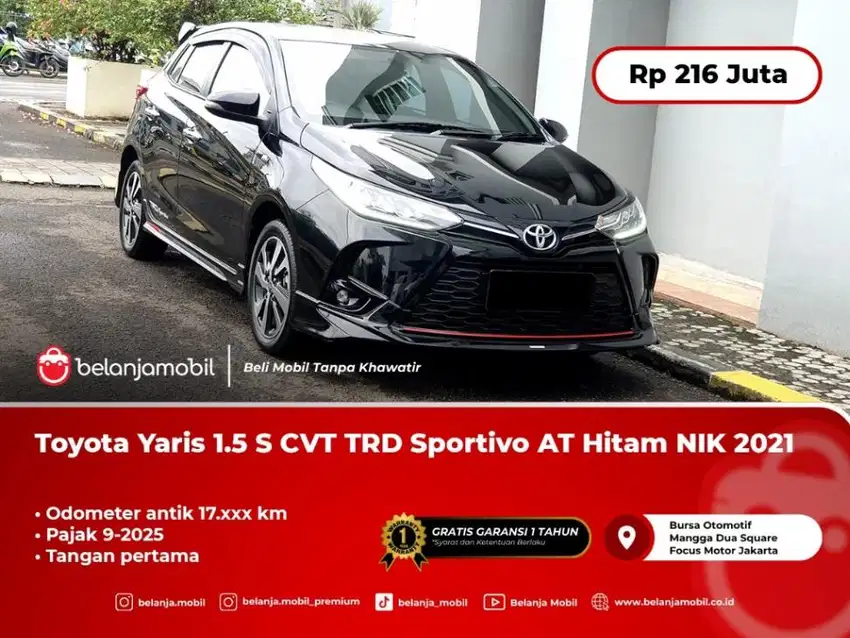 [ KM ANTIK 17RB ] Toyota Yaris 1.5 S TRD Sportivo AT Hitam 2021/2022