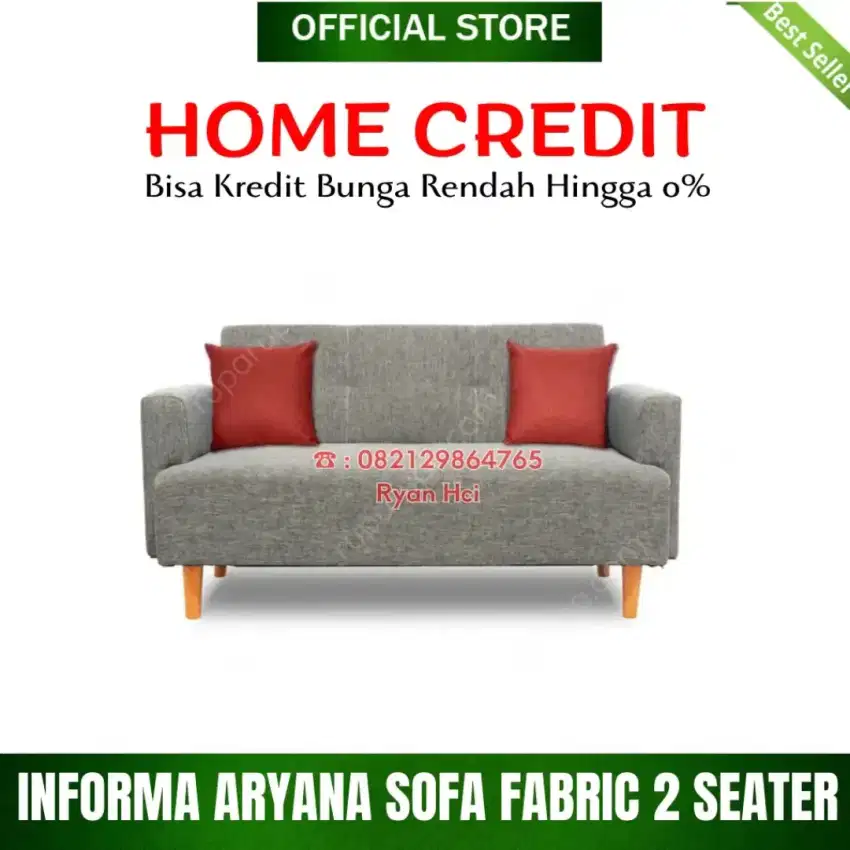 INFORMA ARYANA SOFA FABRIC 2 SEATER ABU ABU Bisa kredit bunga rendah