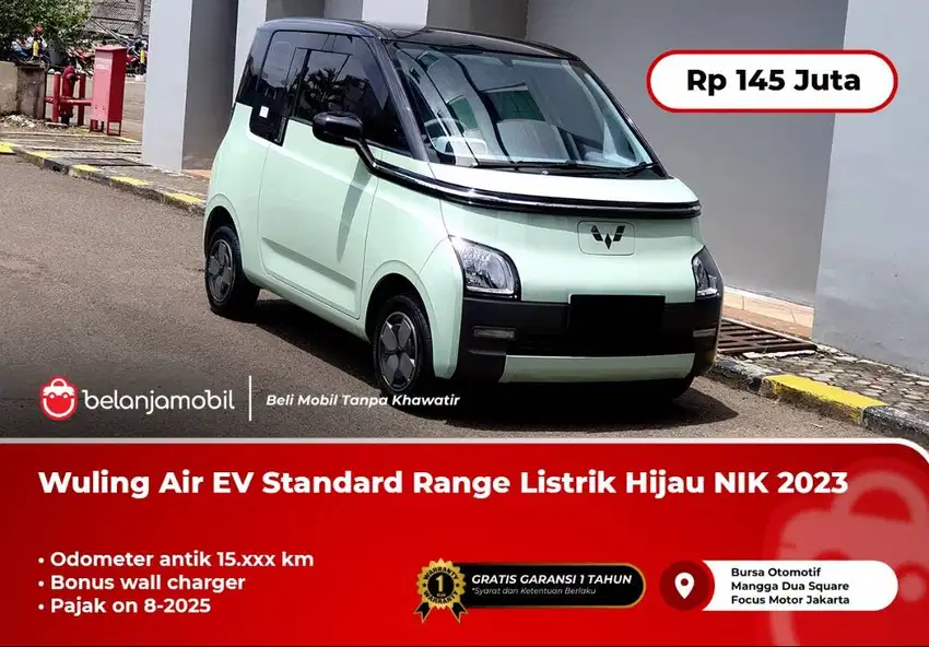 [LOW KM] Wuling Air EV Standard Range Listrik Hijau NIK 2023