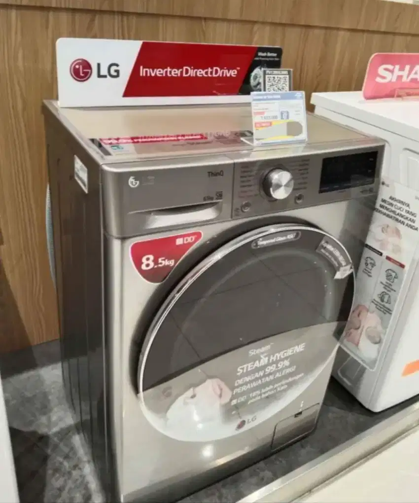 MESIN CUCI FROND LOADING LG FV1285S3VS 8,5KG INVERTER DIRECT DRIVE