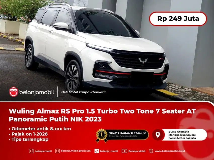 [ KM ANTIK 8RB ] Wuling Almaz RS Pro 1.5 Turbo AT Putih 2023/2024