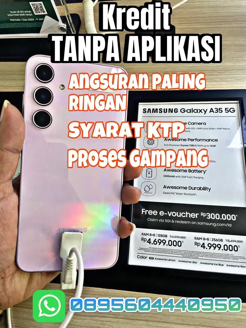 Promo Nataru Cashback Samsung A35 300k bisa Kredit tanpa Aplikasi