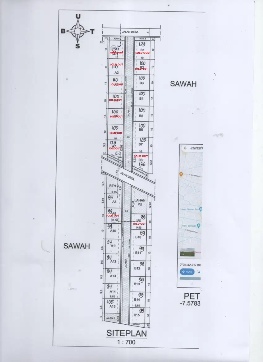 KAVLINGAN TANAH MURAH DI GENTAN BISA DI BANTU KPR