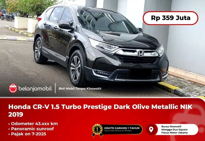 [ PANORAMIC ] Honda CRV CR V CR-V 1.5 Turbo Prestige Hijau 2019/2020