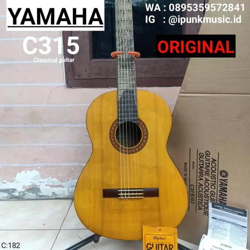 Yamaha C315 Original Gitar Klasik Bonus Senar baru Nilon