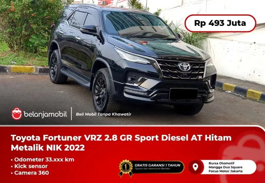 [ KICKSENSOR ] Toyota Fortuner VRZ 2.8 GR Sport AT Hitam 2022/2023