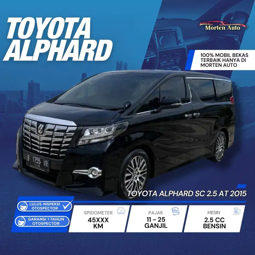 Toyota Alphard 2.5 SC Ales At 2015 Km 45 Ribu Record Bergaransi 2 Thun