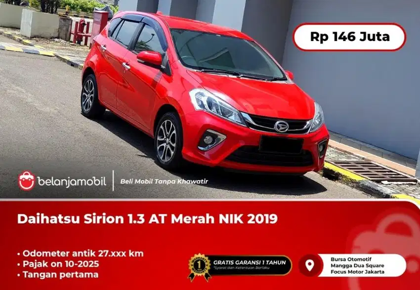 [ KM ANTIK 27RB ] Daihatsu Sirion 1.3 AT Merah 2019/2020