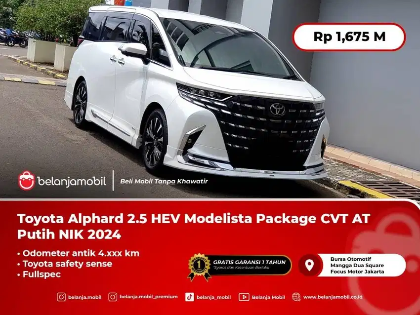 Toyota Alphard 2.5 HEV Hybrid Modelista  TSS CVT AT Putih 2024 km4rb