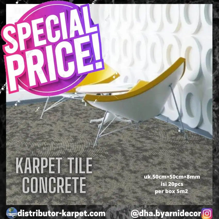 Karpet Tile Beyond Concrete|Karpet Tile 50cmx50cm|Karpet Lantai Karpet