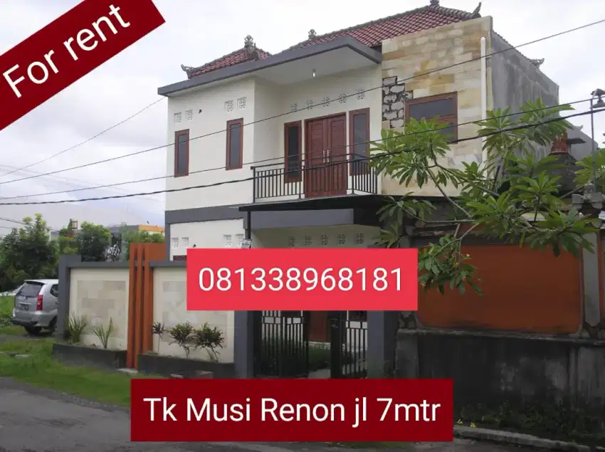 Rent rumah 2lt kaw premium tk musi renon jl7mtr dkt lapangan,kuliner