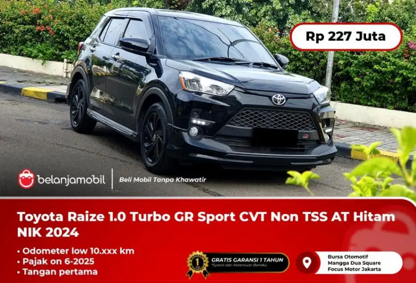 [ LOW KM ] Toyota Raize 1.0 Turbo GR Sport Hitam NIK 2024. 2023/2024