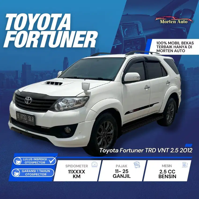 Toyota Fortuner G VNT TRD 2.5 At 4x2 2012 Km 113 Ribu Recor Bergaransi