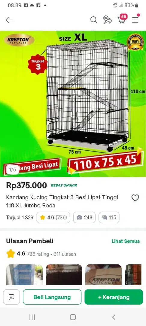 Kandang kucing baru