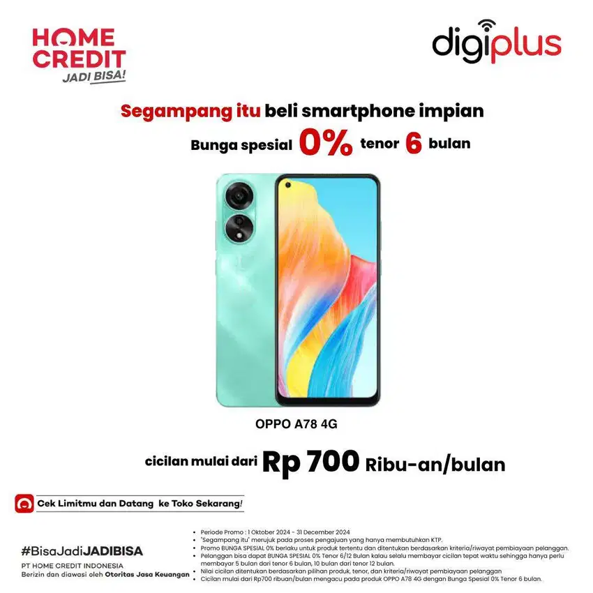 SEGAMPANG ITU CICILAN HP OPPO A78 4G 8/256GB TANPA KARTU KREDIT