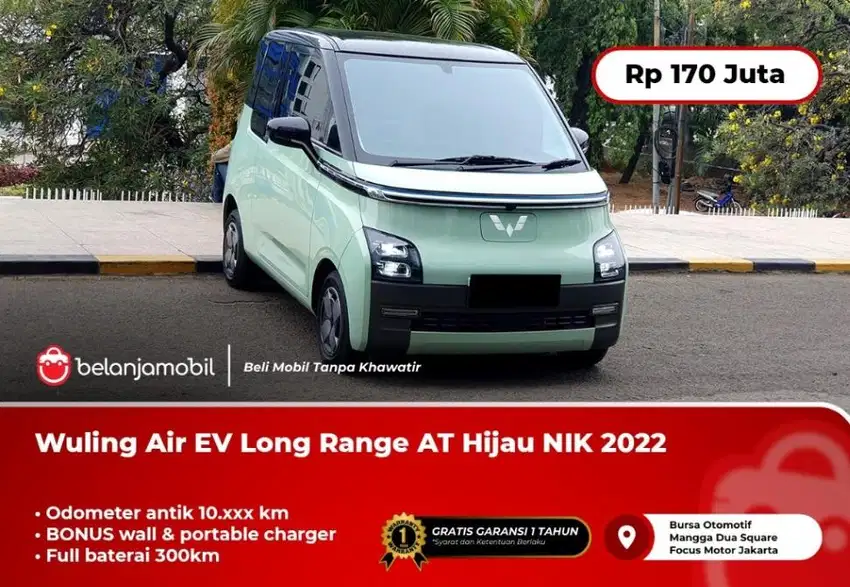 [ LOW KM 10RB ] Wuling Air EV Long Range AT Hijau 2022/2023