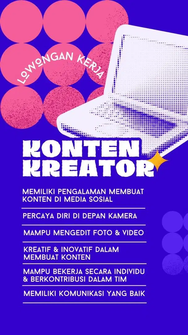 Dibutuhkan konten kreator