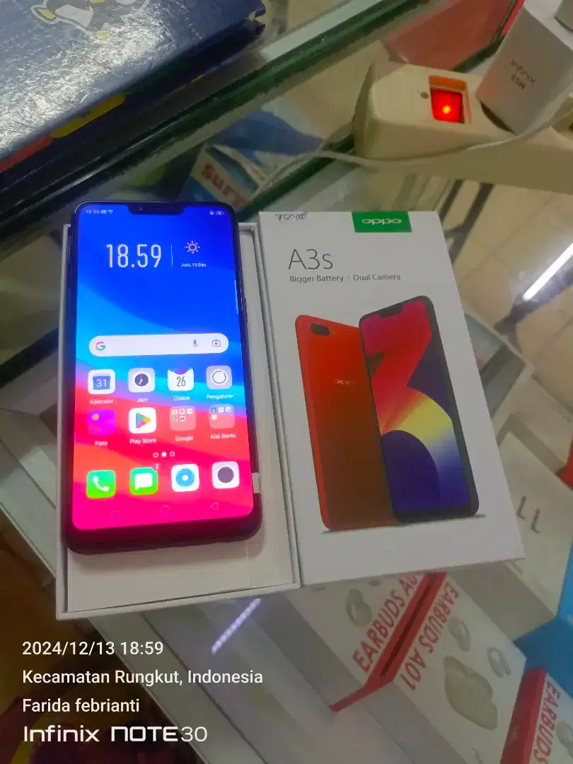 Oppo A3s bekas 6/128gb fullset bisa TT