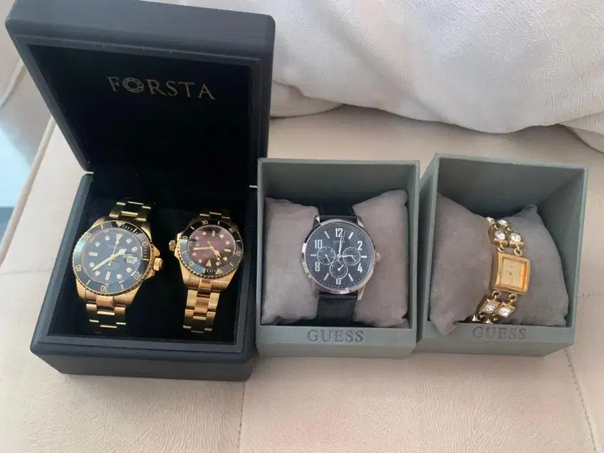 DI JUAL CEPAT JAM TANGAN FORSTA COUPLE, GUESS KULIT, GUESS WANITA