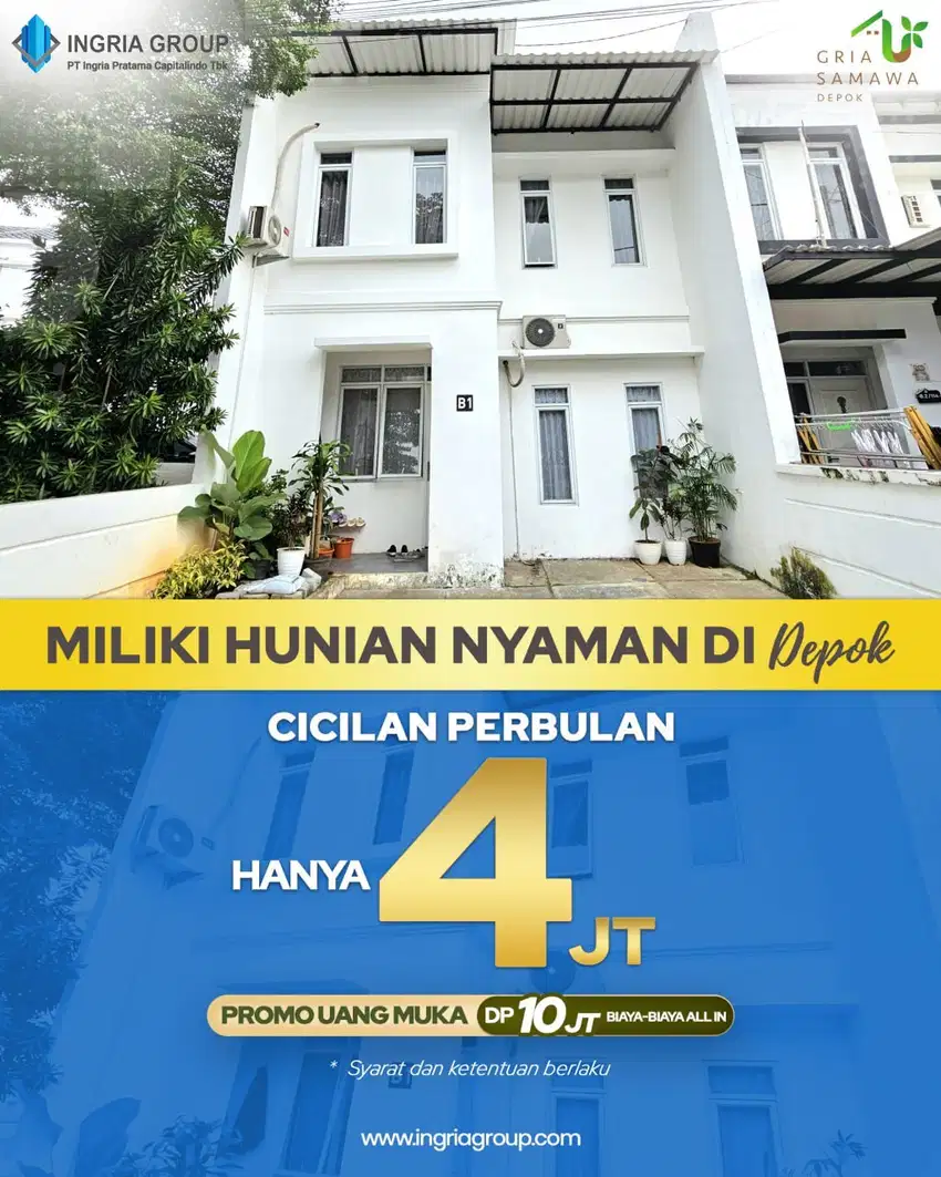 Rumah 2 Lt 3 Kamar tidur di depok bojongsari dkt brawijaya hospital