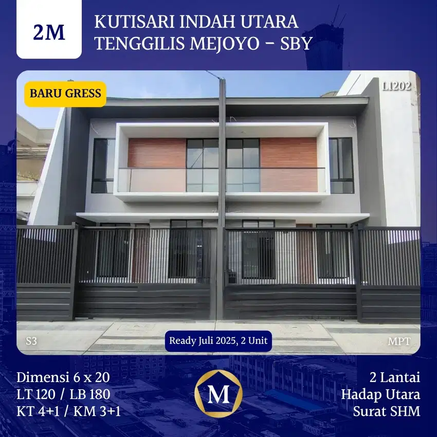 Rumah Kutisari Indah Utara Siap Huni Mewah 2 Lantai SHM dkt Tenggilis