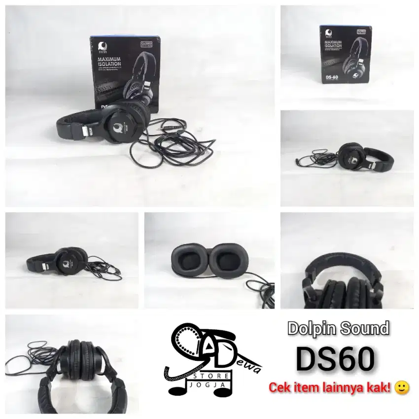 DS60 HEADPHONE MONITOR MONITORING DOLPHIN SOUND FLAT bkn ds60 ds70