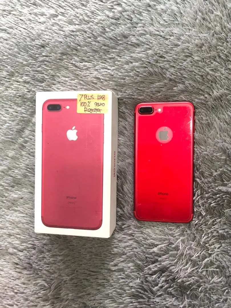 IPhone 7 Plus 128GB Red mulus Fullset BH 100% Sinyal Permanent