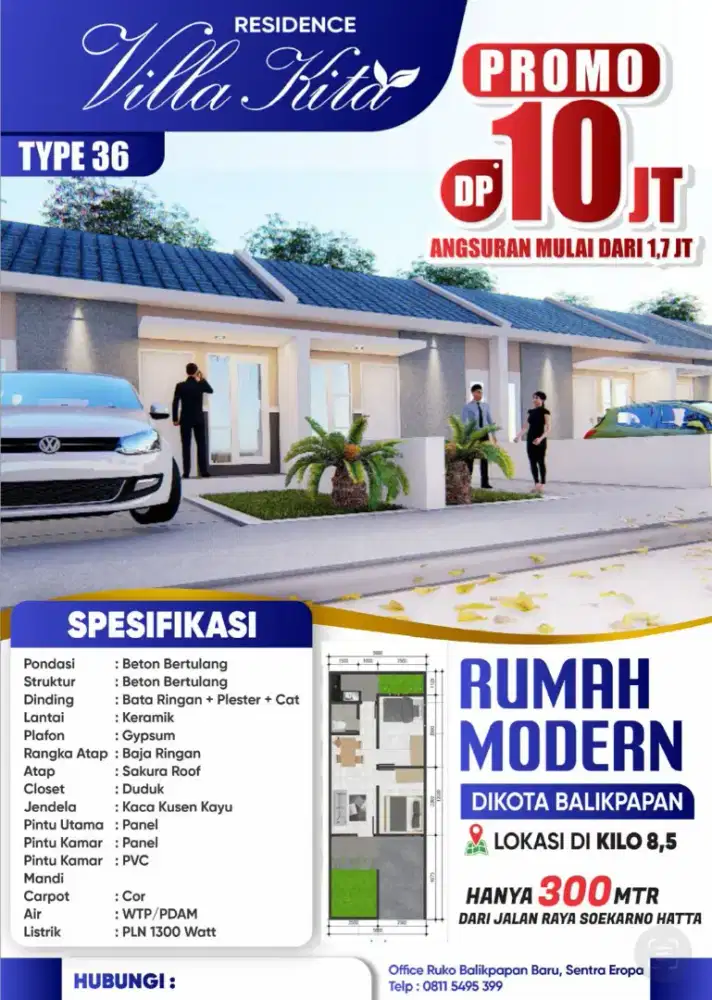 Promo Beli Rumah Cukup bayar Dp 10 jt ,Gratis Biaya2