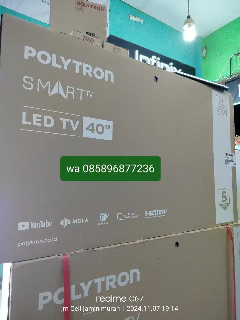 Tv Polytron 40 inch smart tv baru bergatansi