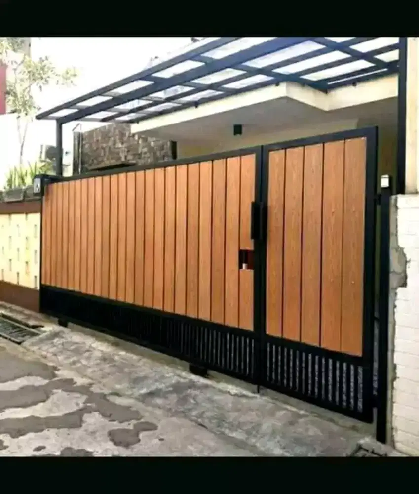 Pagar grc minimalis , serat kayu