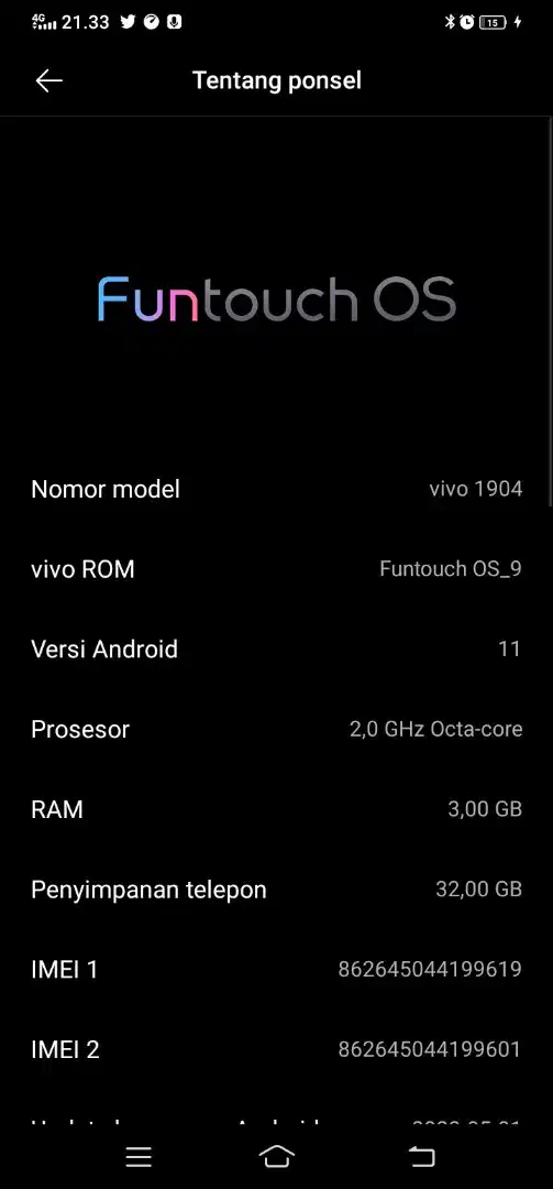 Di jual hp Vivo ram 3