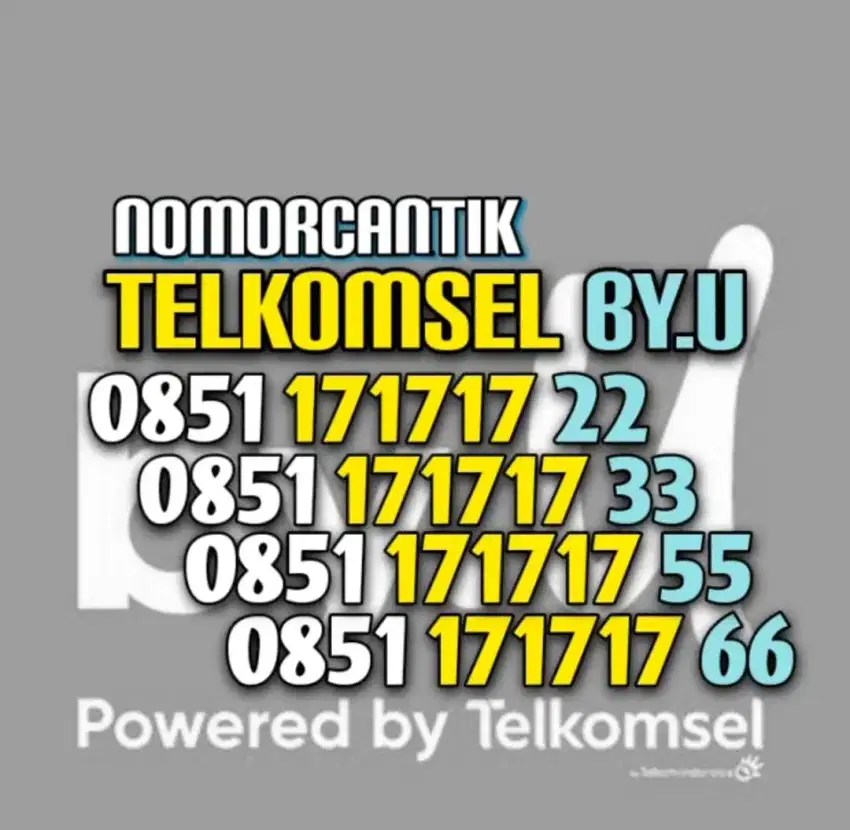 (bisa COD) Nomor Cantik Kartu TELKOMSEL by.U byU RAPI 171717 #22 33