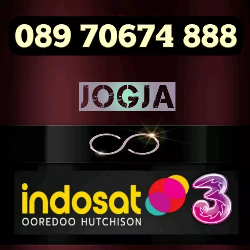 Nomor cantik Hoki 888 berkarakter 70674 spesial perdana Indosat Three