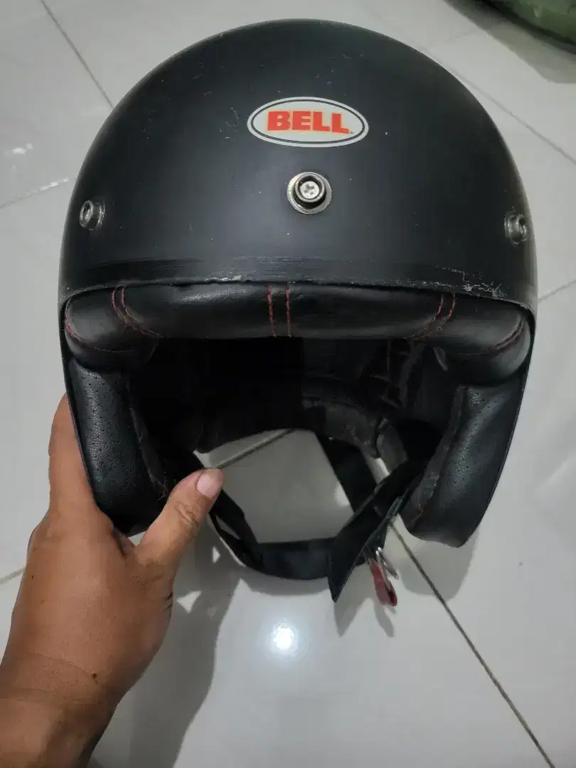 Jual helm BELL 500 black mate retro bekas