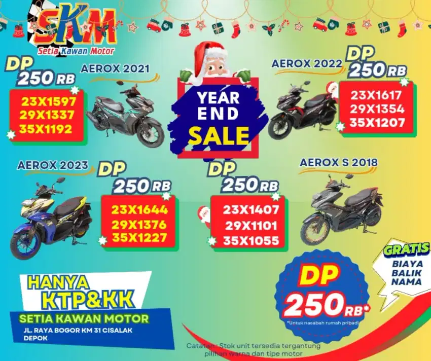 [Promoo dp 250ribu] Yamaha Aerox th 2023 cash/credit