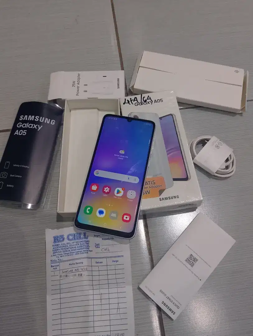 Samsung a05 ram 4/64 fullset baru 1bln