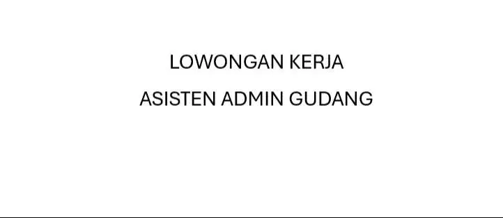 Asisten Admin Gudang