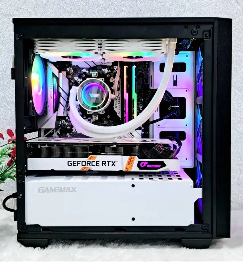 Gaming PC Ryzen 5 3600 RTX 3060 12GB DDR6 NVMe 16GB DDR4 RGB White