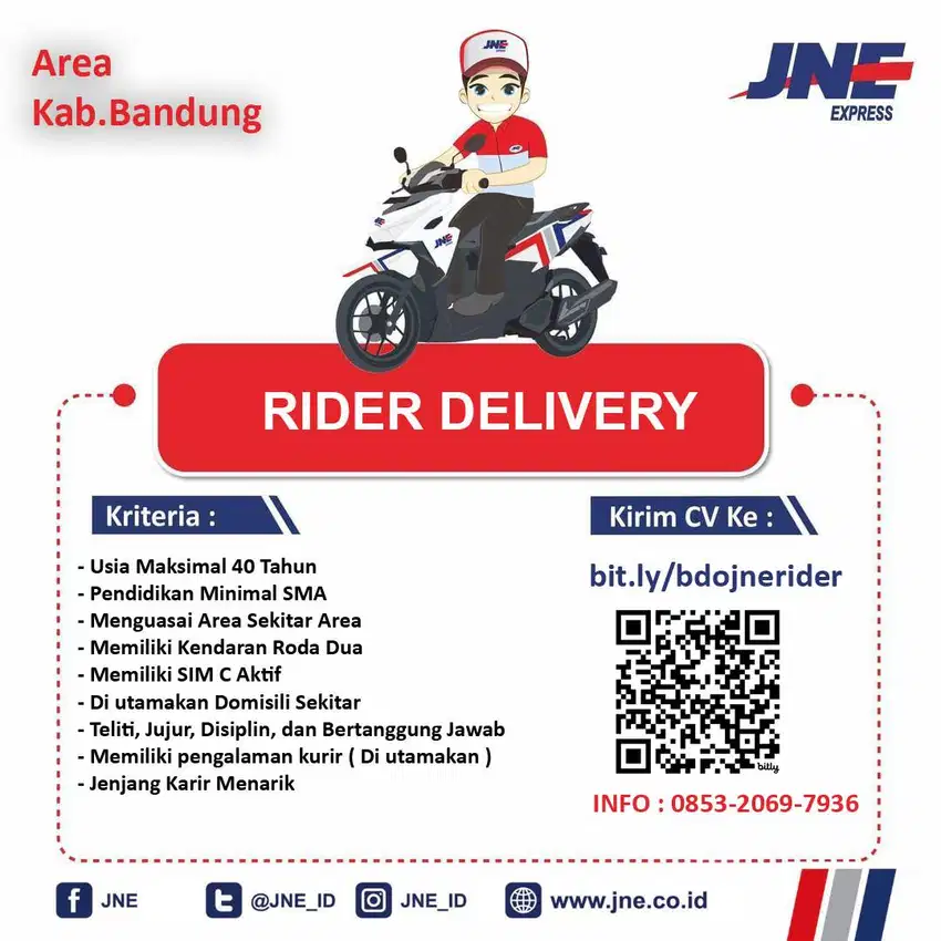 Lowongan Kurir Delivery JNE Area Kabupaten Bandung