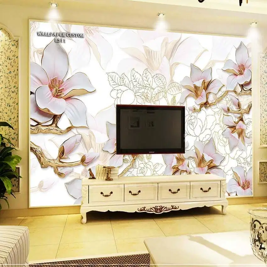 Wallpaper Dinding 3D Custom Desain Korden Gorden Vitrase