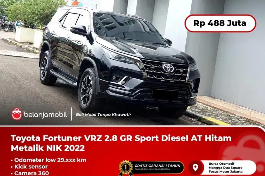 [ LOW KM ] Toyota Fortuner VRZ 2.8 GR Sport Diesel AT Hitam 2022/202