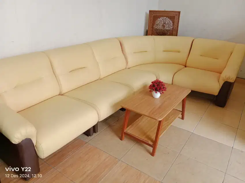 Sofa sudut mewah custem tanpa meja