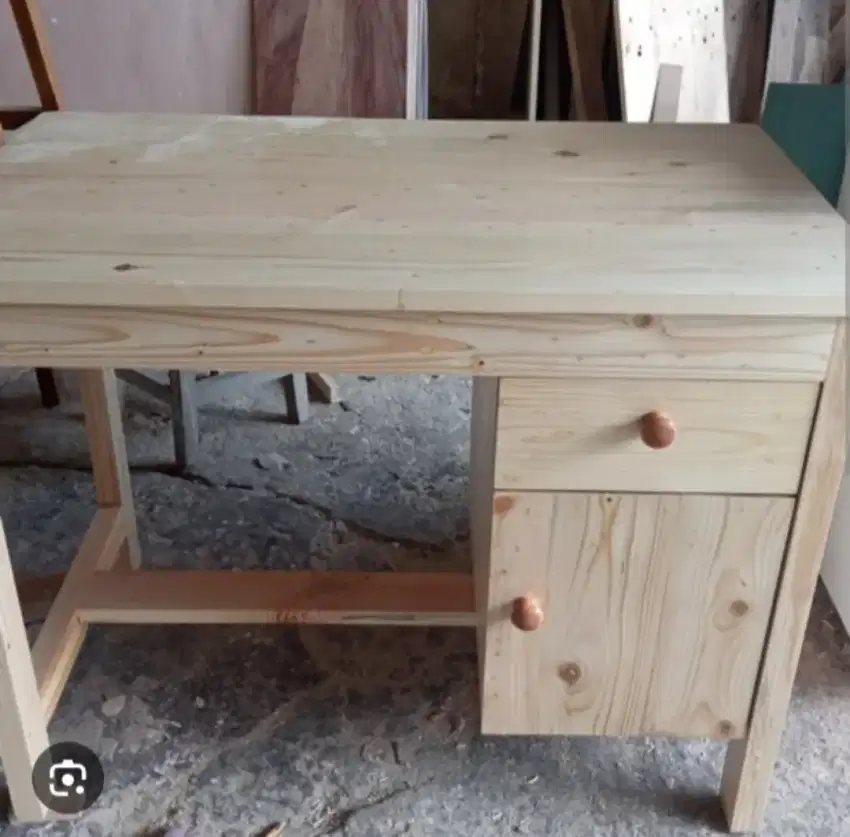 Meja kasir kantor bahan jati Belanda murah kokoh