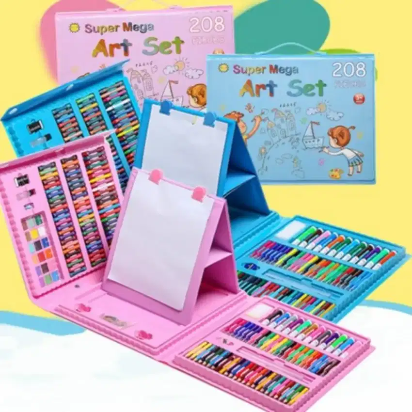 Crayon Set Anak Pensil Gambar Anak Isi 208Pcs