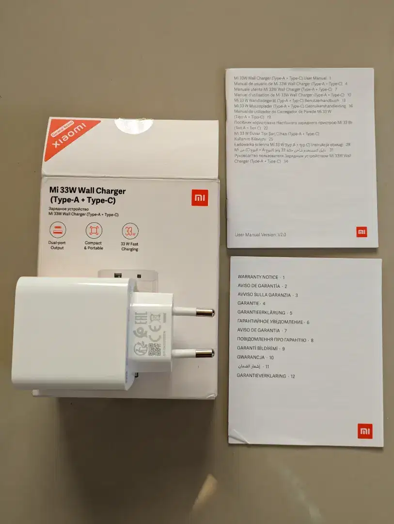 Charger xiaomi 33 watt dual port garansi resmi