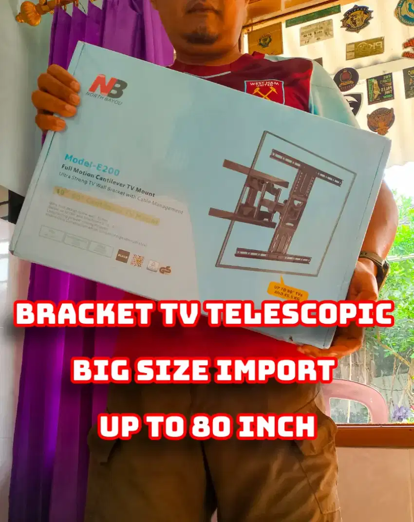 BRACKET TV TIPE TELESCOPIC BIG SIZE IMPORT (UP TO 80 INCH)