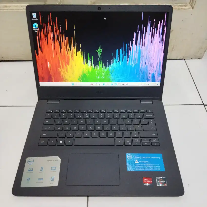 Dell Ryzen 3-3250U 8GB/256GB SSD Win 11 Batre awet siap pakai