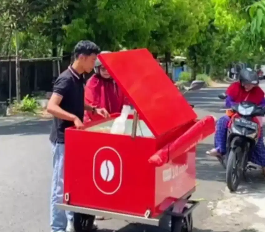 Rombong Sepeda Listrik Kopi Teh Bakso Kebab