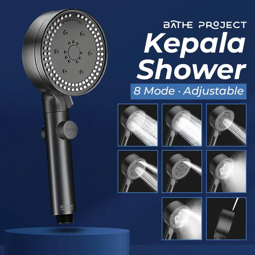 Kepala Shower Mandi One-Key Stop 8 Mode Adjustable